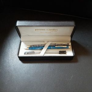 Vintage Pierre Cardin marbled ballpoint pen set of 2 NWT